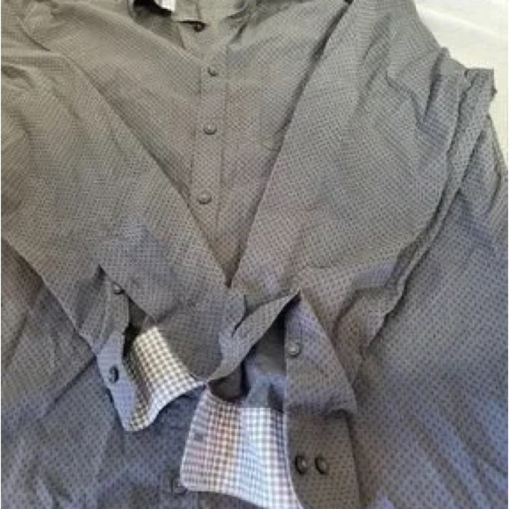 Men's Long Sleeve Dress Shirt - Gray Pattern - Picture 5 of 6